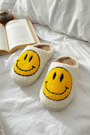 Smile Face Plush Slippers