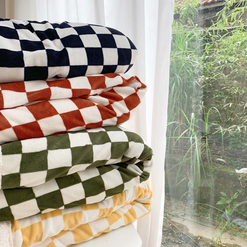 Checkerboard Sherpa Blanket