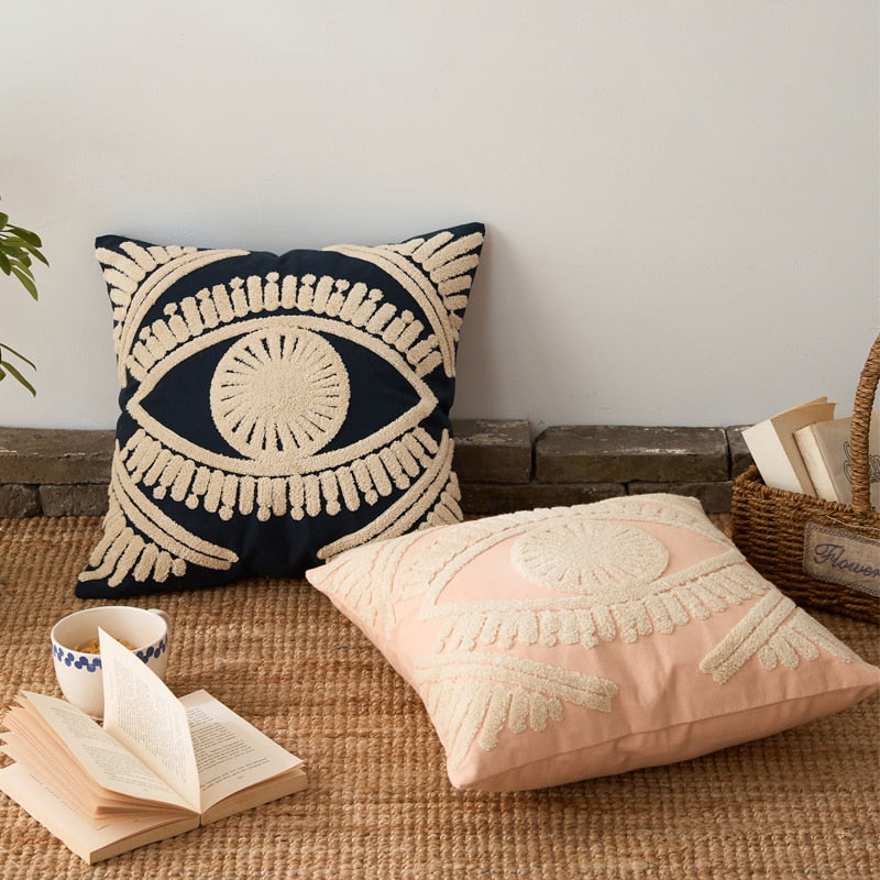 Olho Embroidered Pillow Cover