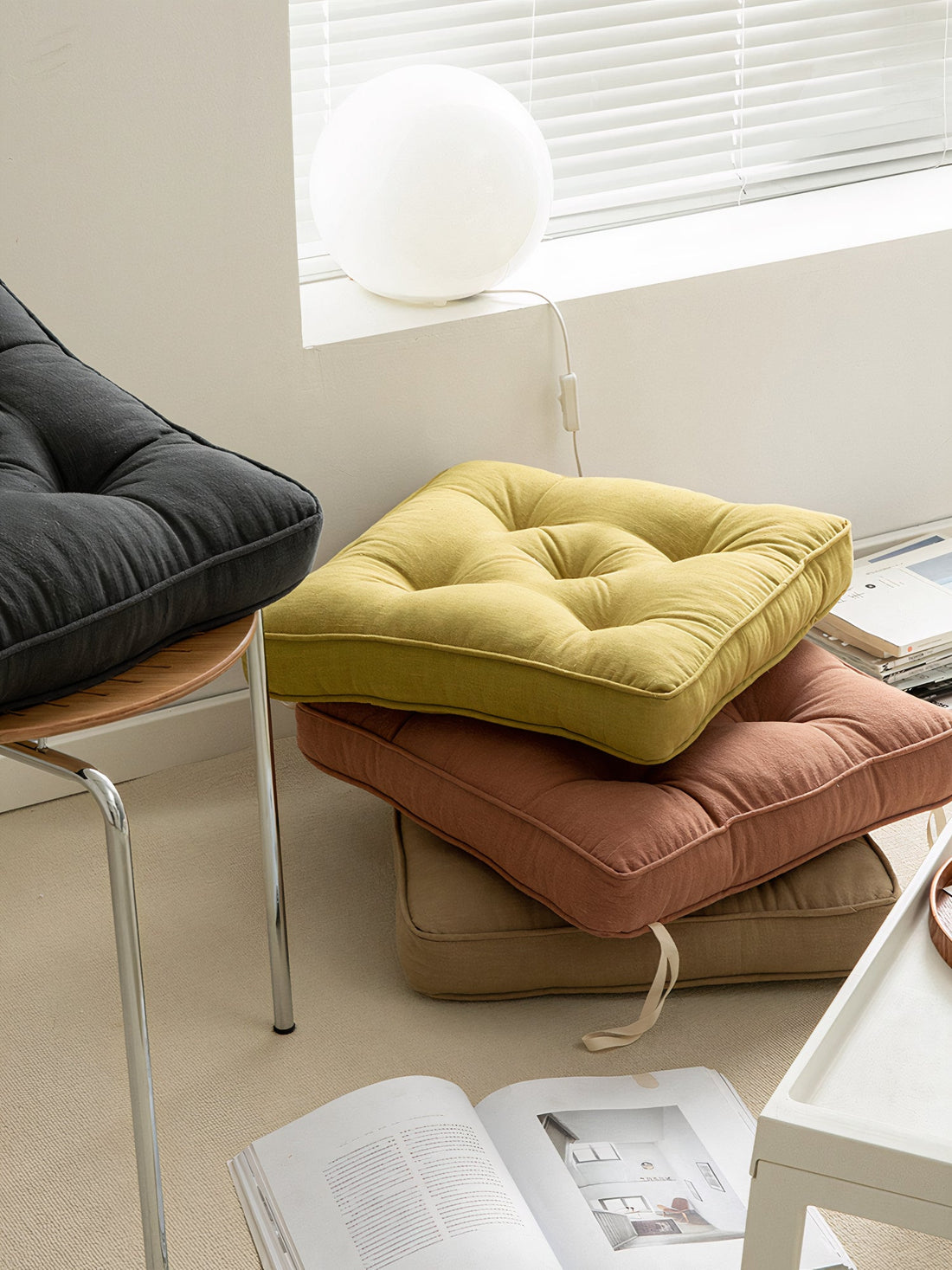 Futon Linen Cotton Throw Pillow