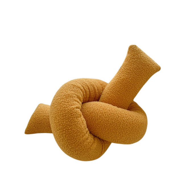 Ball-Shaped Bouclé Throw Pillow - Mustard