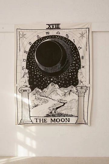 Tarot Vintage The Moon Wall Banner