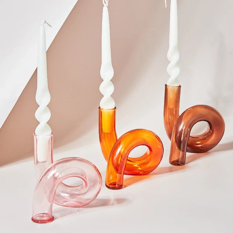 Twist Glass Candle Holder and Vase