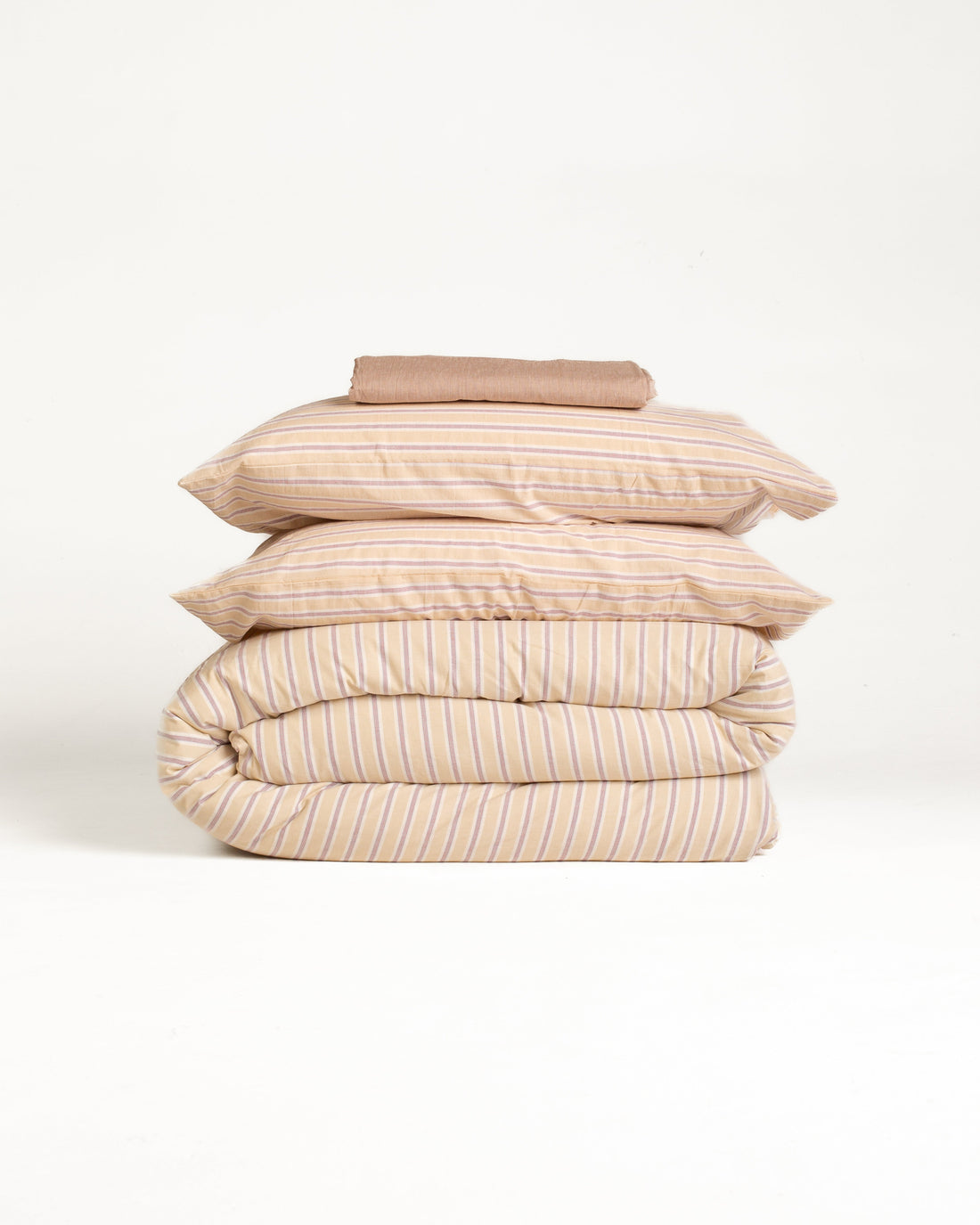 Set de Duvet Cotton Stripes 4 Peças - Cream