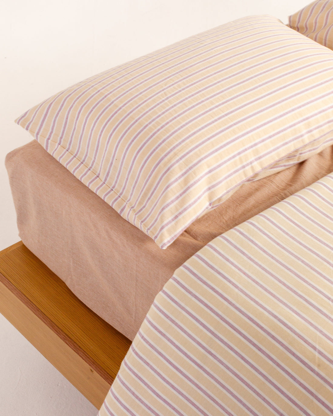 Set de Duvet Cotton Stripes 4 Peças - Cream